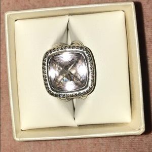 Albion Ring : Champagne Citrine  & Diamonds , 14mm